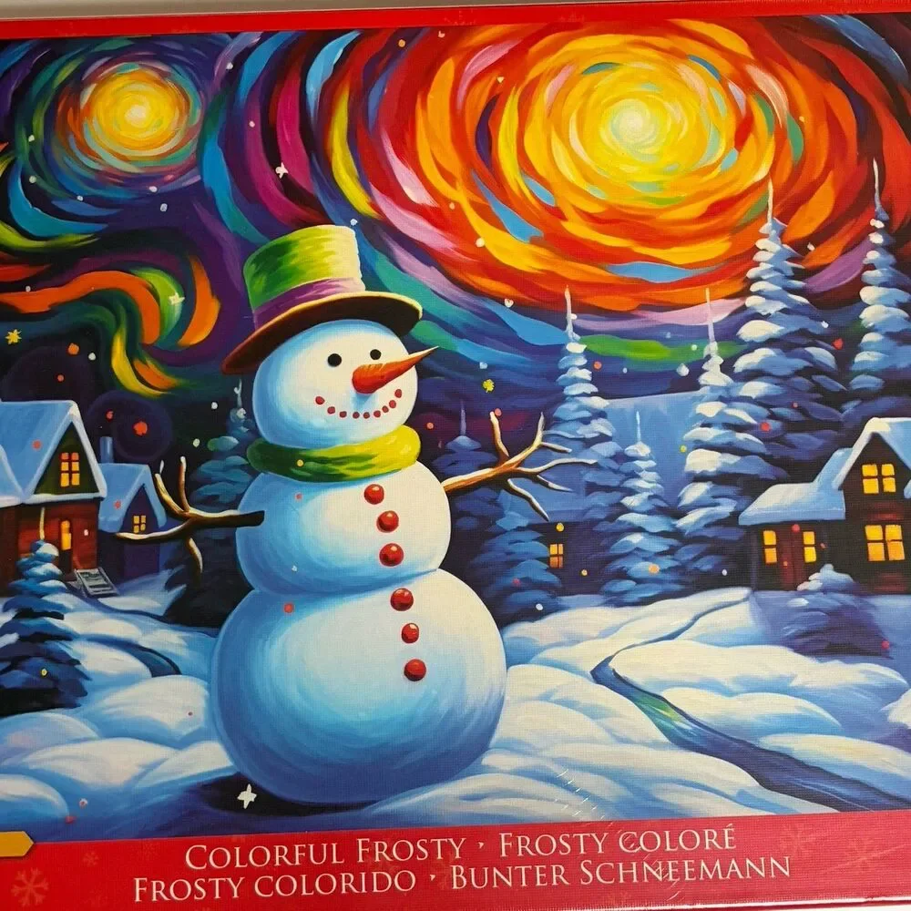 Eurographics Colorful Frosty 1000 Piece Puzzle Ray Heere Snowman NEW SEALED
